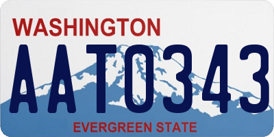 WA license plate AAT0343