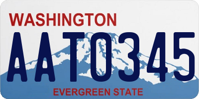WA license plate AAT0345