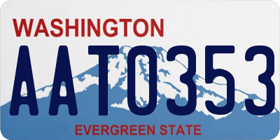 WA license plate AAT0353