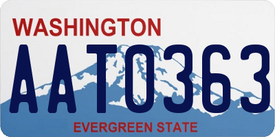 WA license plate AAT0363