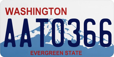 WA license plate AAT0366