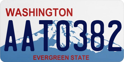 WA license plate AAT0382