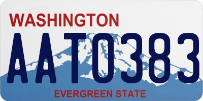 WA license plate AAT0383