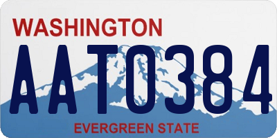 WA license plate AAT0384