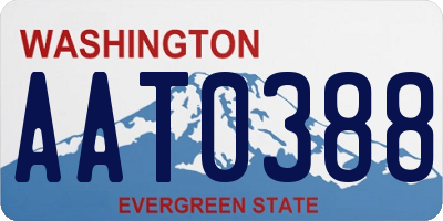 WA license plate AAT0388