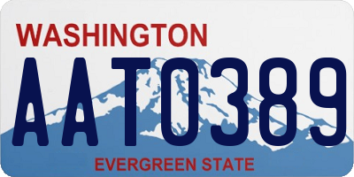 WA license plate AAT0389