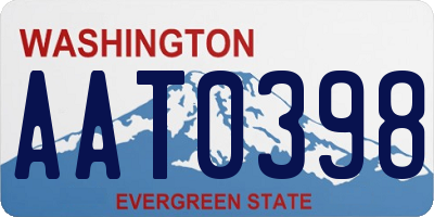 WA license plate AAT0398
