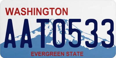 WA license plate AAT0533