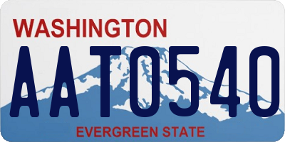 WA license plate AAT0540