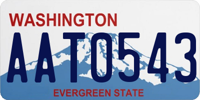 WA license plate AAT0543