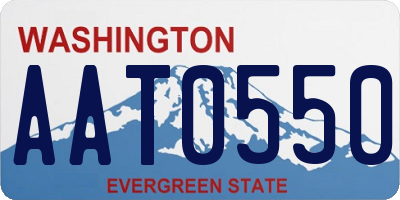 WA license plate AAT0550