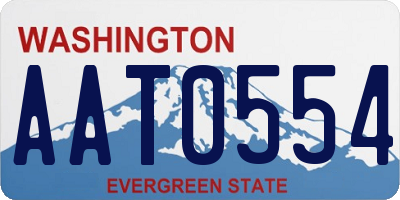 WA license plate AAT0554