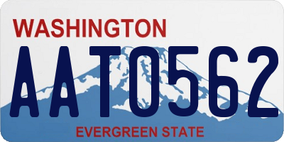 WA license plate AAT0562