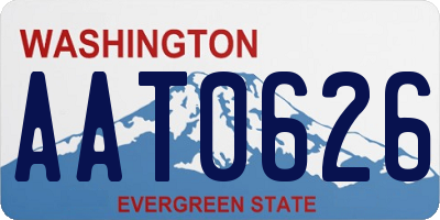 WA license plate AAT0626