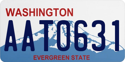 WA license plate AAT0631