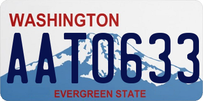 WA license plate AAT0633