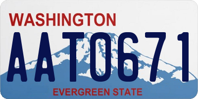 WA license plate AAT0671