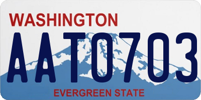 WA license plate AAT0703
