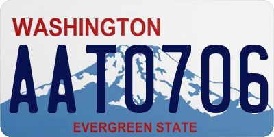 WA license plate AAT0706