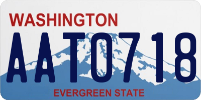 WA license plate AAT0718