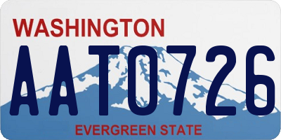 WA license plate AAT0726