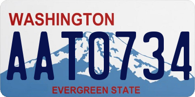 WA license plate AAT0734