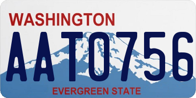 WA license plate AAT0756
