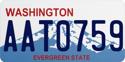 WA license plate AAT0759