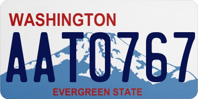 WA license plate AAT0767