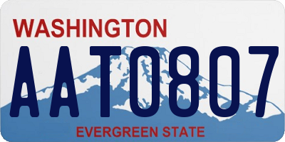 WA license plate AAT0807