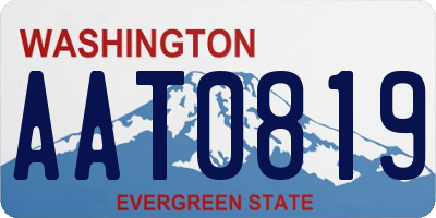 WA license plate AAT0819