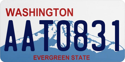 WA license plate AAT0831