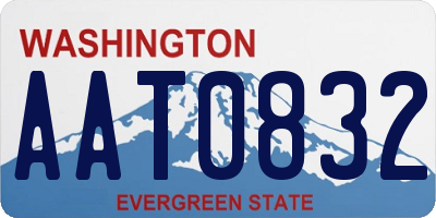 WA license plate AAT0832