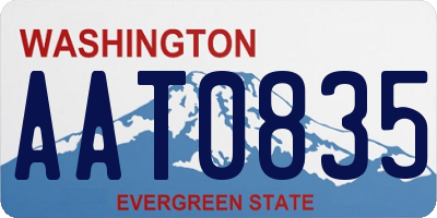 WA license plate AAT0835