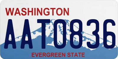 WA license plate AAT0836