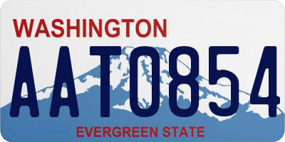 WA license plate AAT0854