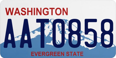 WA license plate AAT0858