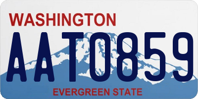 WA license plate AAT0859