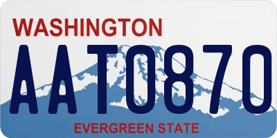 WA license plate AAT0870