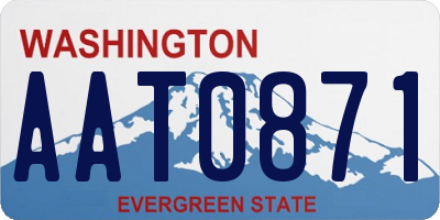 WA license plate AAT0871