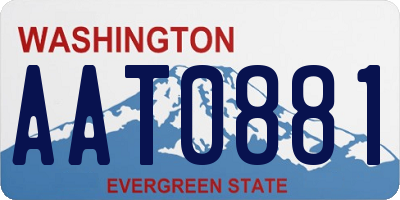 WA license plate AAT0881