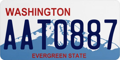 WA license plate AAT0887