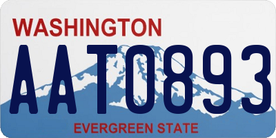 WA license plate AAT0893