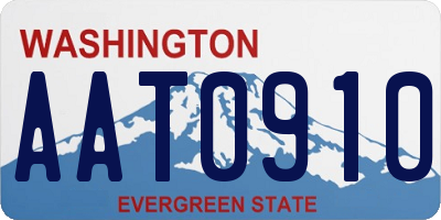 WA license plate AAT0910