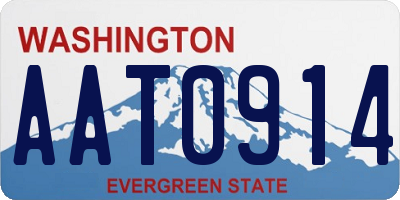 WA license plate AAT0914