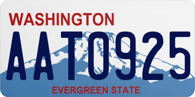 WA license plate AAT0925