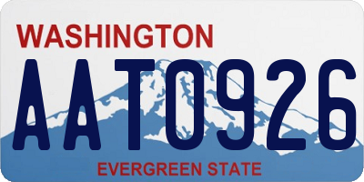 WA license plate AAT0926