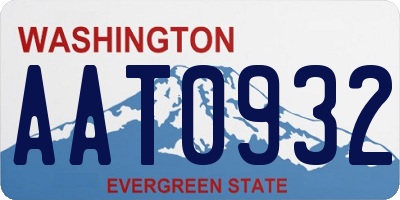 WA license plate AAT0932