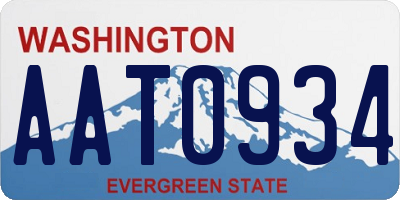 WA license plate AAT0934