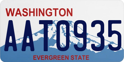 WA license plate AAT0935